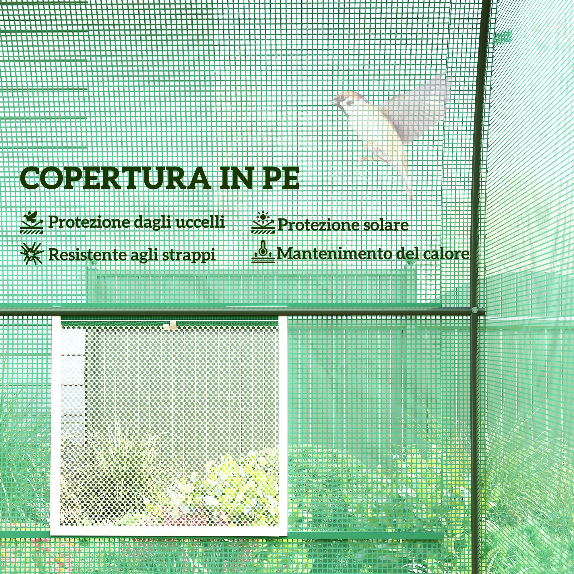Altro Serra Da Giardino Telaio In Acciaio E 4 Finestre In Pe 2.5x2x2m, Verde
