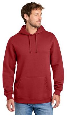 Port & Company PC107H Foundation Fleece Pullover Hooded Sweatshirt in Rich Red size 3XL   Cotton Polyester