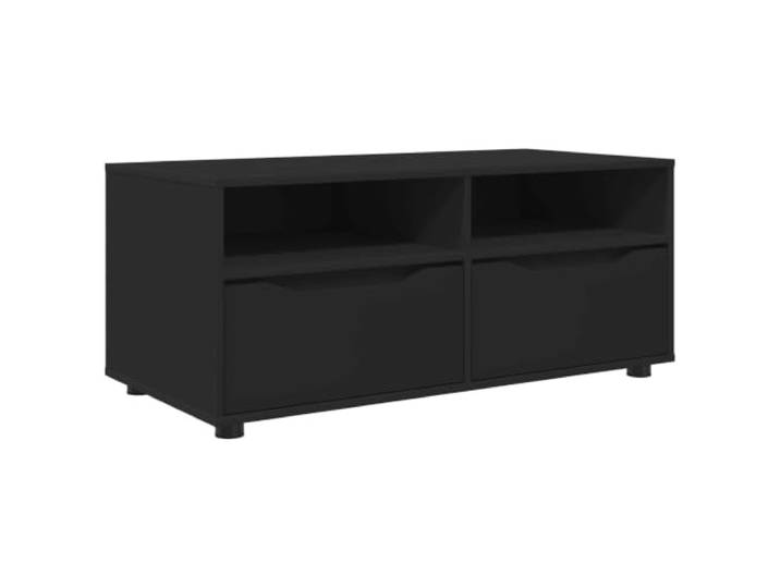 KTHLBRH TV-Schrank 100 x 48 x 43 cm Schwarz Holz Engineered Mehrere Einlegeböden, kugelgelagerte Schubladen, höhenverstellbar, Holz, Wohnzimmer