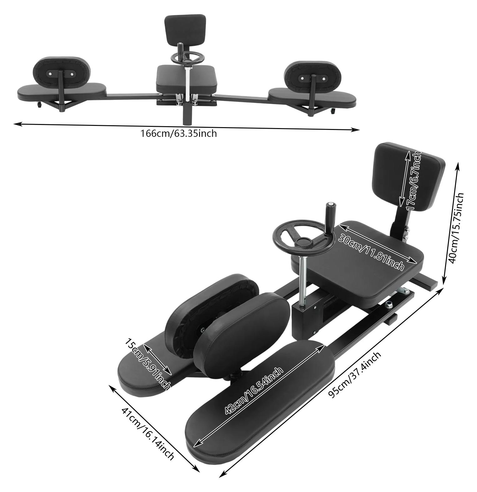 Beinstretcher - Dehnungsgerät - Einstellbarer Winkel 0-210° - Belastbar bis 100 kg - Für Tanz und Gymnastik - Schwarz
