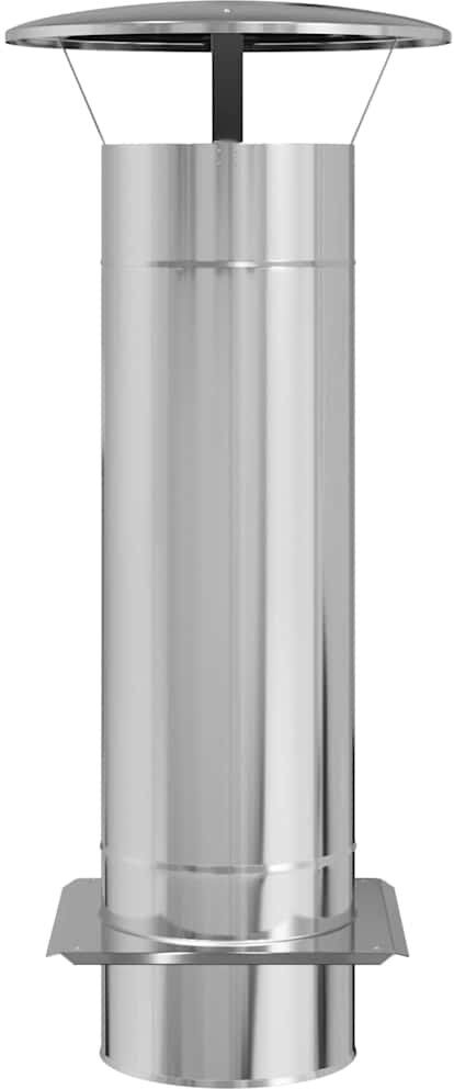 Ivy Bronx Chimney Extension Silver 35 X 35 Cm Stainless Steel Silver 82cm H x 35cm W x 35cm D