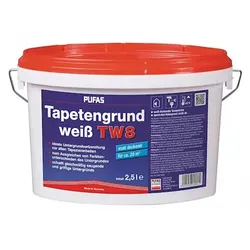 PUFAS Tapetengrund weiß TW8 - 2,5 l Eimer