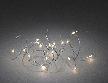 Konstsmide Micro LED 2400 mm Warmweiß Batterie 1460-190 Lichterkette 20 (Silber)