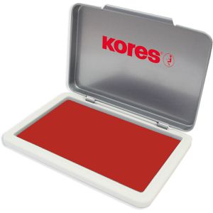 Kores Stempelkissen Metallica SF71553, für Büro, rot, 11 x 7 cm, Metallgehäuse