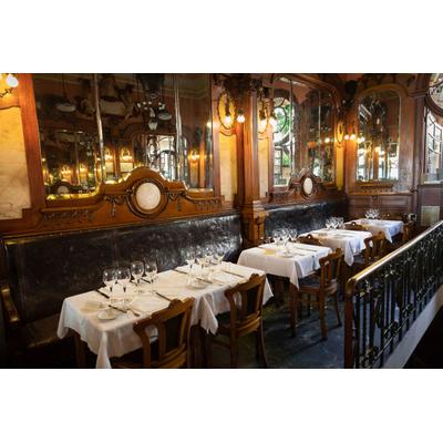 Fototapete PAPERMOON "Vintage Restaurant", bunt, B:2m L:1,49m, Vlies, Tapeten