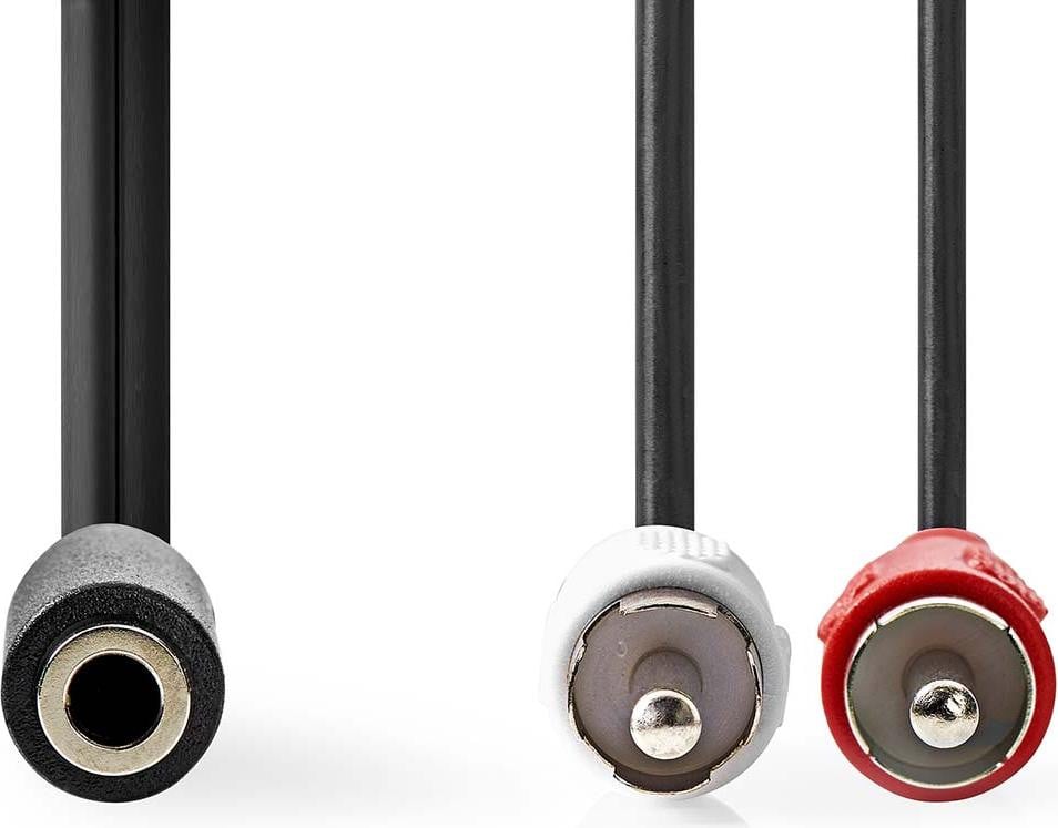 Nedis Audio Kabel 3,5 mm naar 2 x RCA, 0,2 m, zwart
