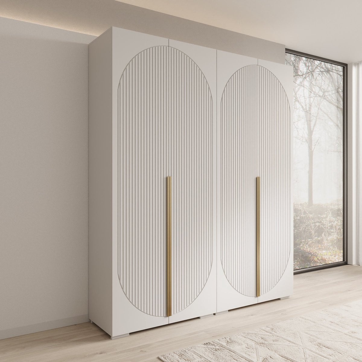 Meubella Mayfair Kledingkast 4-deurs Wit B/D/H: 200 x 47 x 237 cm