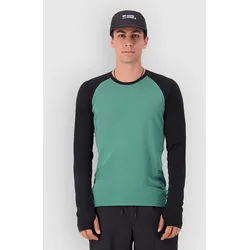 Mons Royale Temple Merino Long Sleeve Funktionsshirt deep jade / black Gr. M
