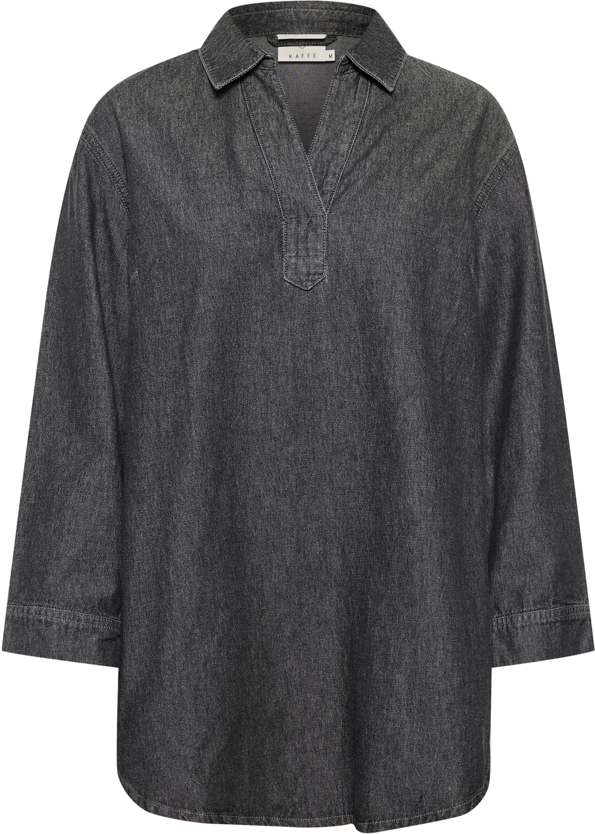 Tunika KAFFE "Damen Tunika BPalice", Damen, Gr. XXL, grau (grau washed denim), Obermaterial: 100% Baumwolle CO., Tuniken Tunika