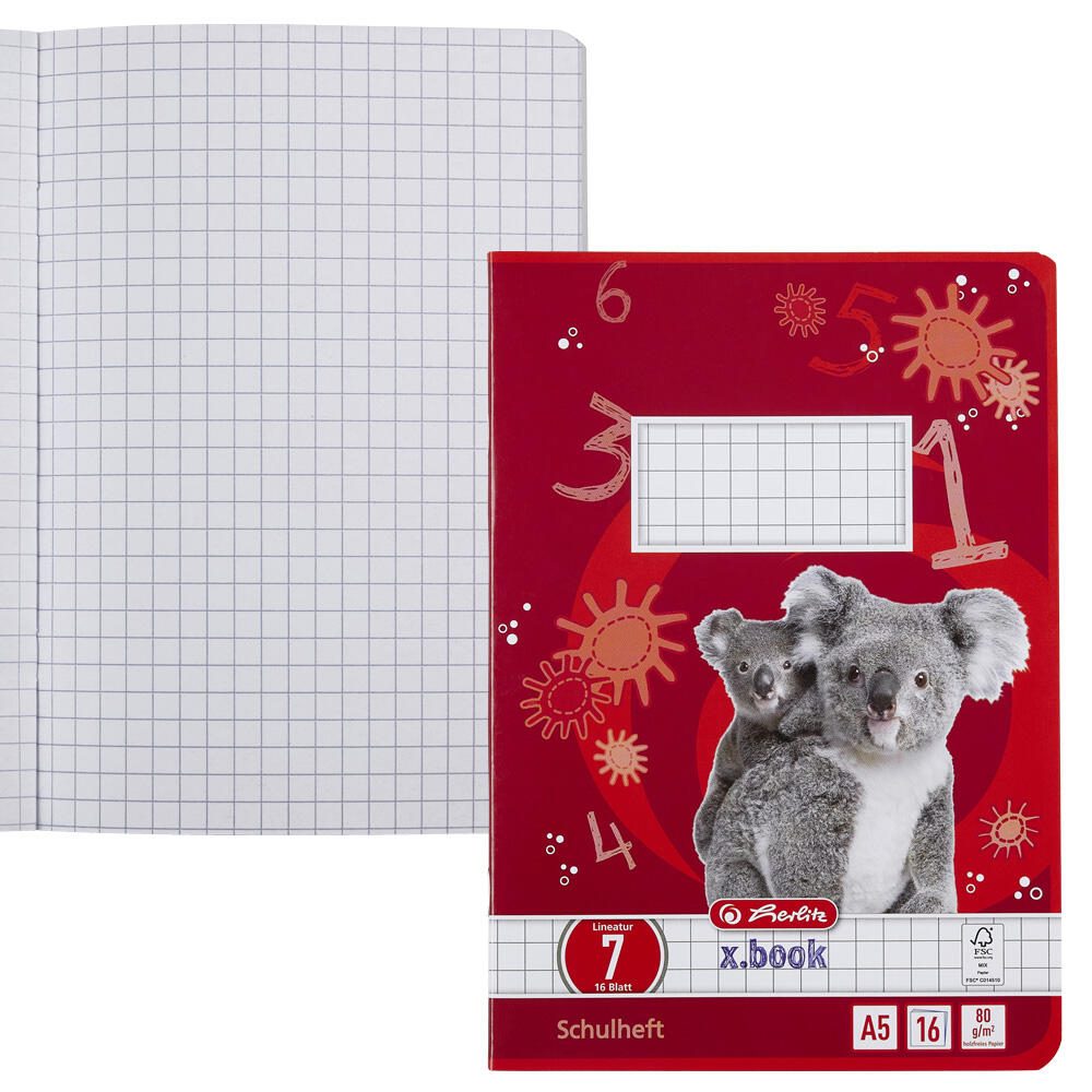 herlitz Schulheft x.book Lineatur 7 kariert DIN A5 300004143