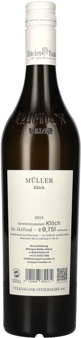 Weingut Müller Klöch Müller Klöch Gewürztraminer Klöch Vulkanland Steiermark DAC 2024 14% Vol. 0,75l