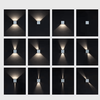 Inspire Curations Modern Square Waterproof Outdoor Wall Lamp Aluminum Porch & Courtyard Wall Light warm White 6w black Bod