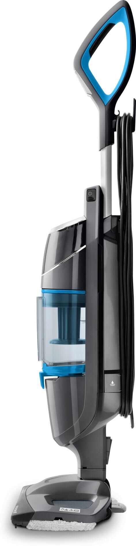 Dampfreiniger BISSELL "Vac and Steam", grau (grau, blau), B:23cm H:117cm T:29cm, Mehrzwecksauger, Dampfreiniger grau, blau Einheitsgröße
