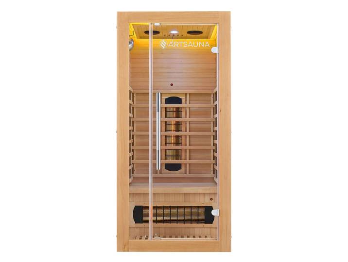 Artsauna Infrarotkabine Kiruna90 mit Dual Technologie, Naturfarben, Holz, 90x190x90 cm, Freizeit & Co, Wellness & Gesundheit, Infrarotkabinen