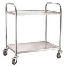 METRO Professional Servierwagen GST1002 mit 2 Ebenen, Edelstahl, 85 x 52.6 x 94 cm, silber