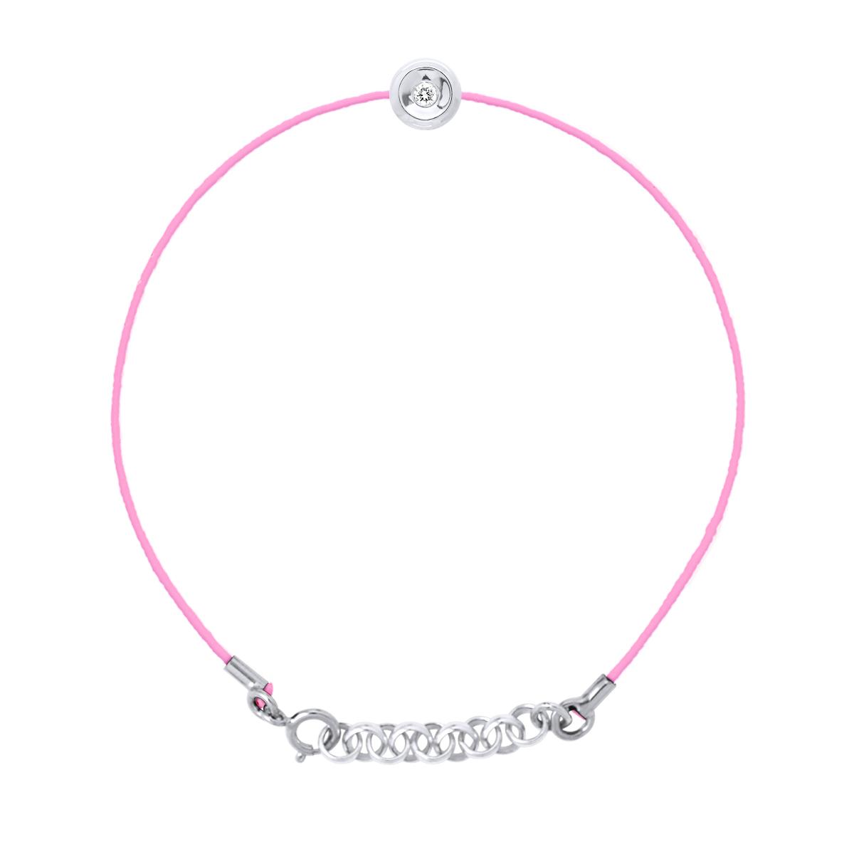 DIADEMA - Armband - Rosa Nylon - Echter Diamant