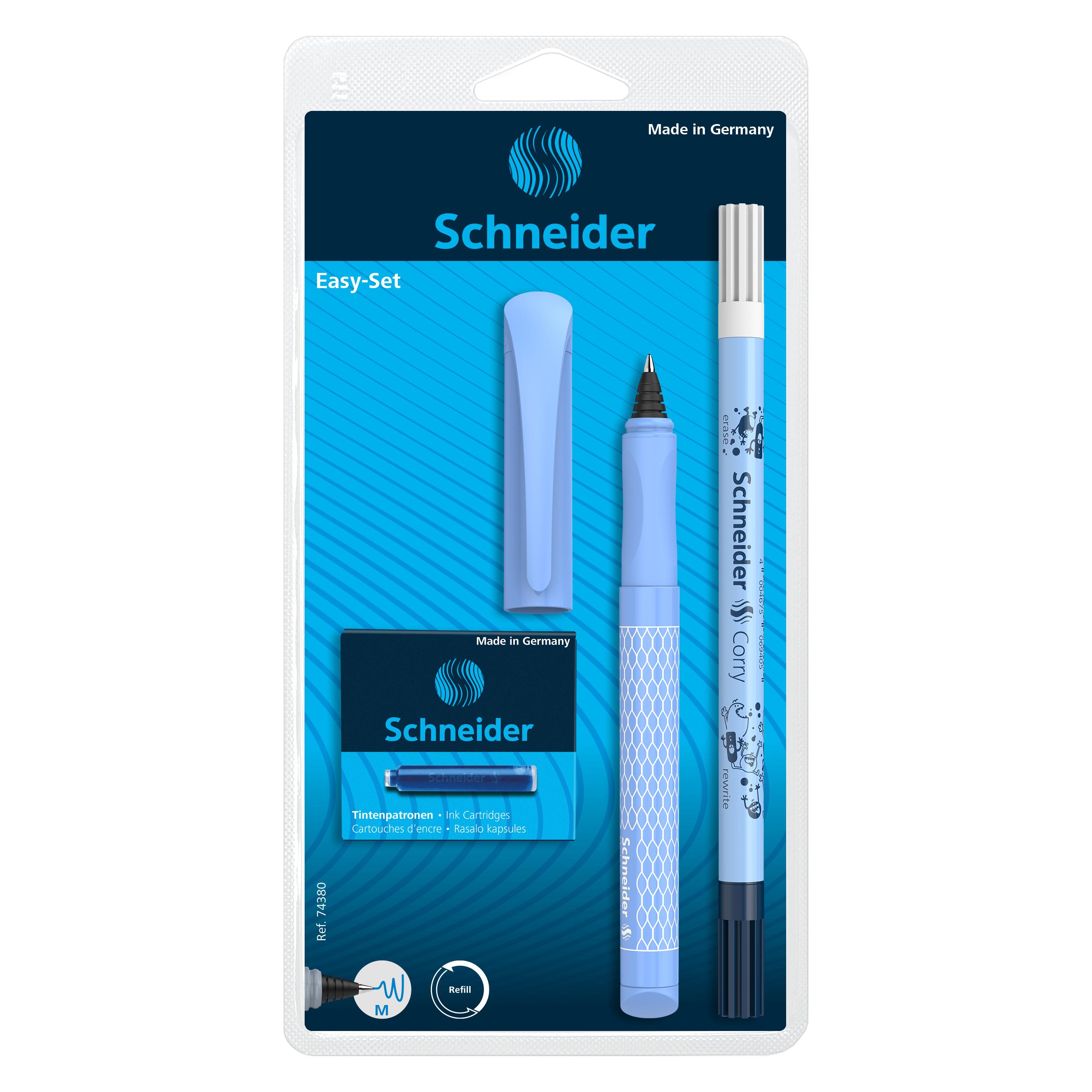 Magni Schreibgeräte Schreibgeräteset Easy-Set, 1xPatronenroller Easy, 6 TP blau, 1xCorry, sortie (2x) (74380)