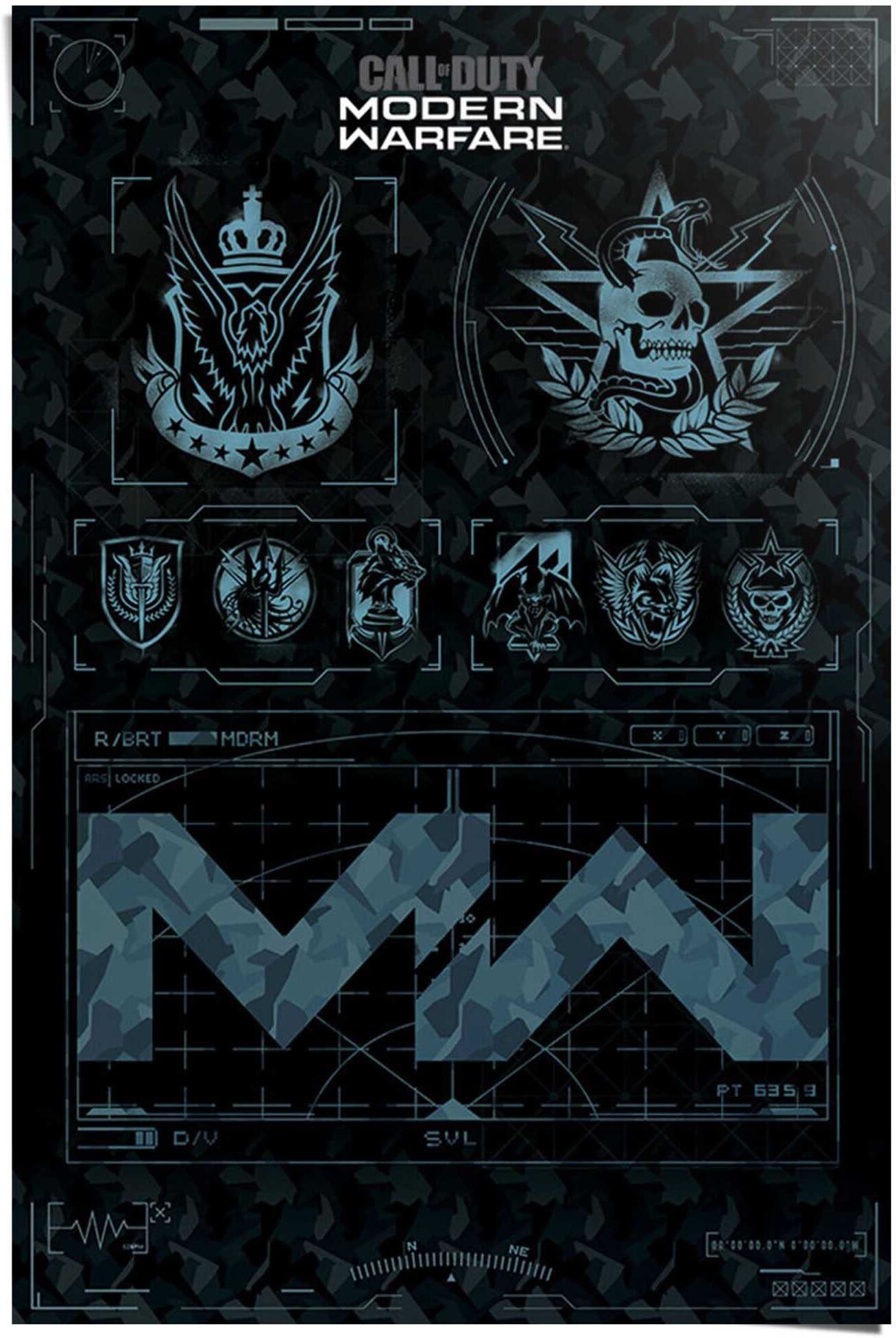 Reinders! Poster REINDERS "Call of Duty Modern Warfare Game", schwarz (farbe bild(er): schwarz), B:61cm H:91,5cm, Papier, Bilder, Poster farbe bild(er): schwarz B/H/T: 61cm x 91,5cm, 1 Stk.