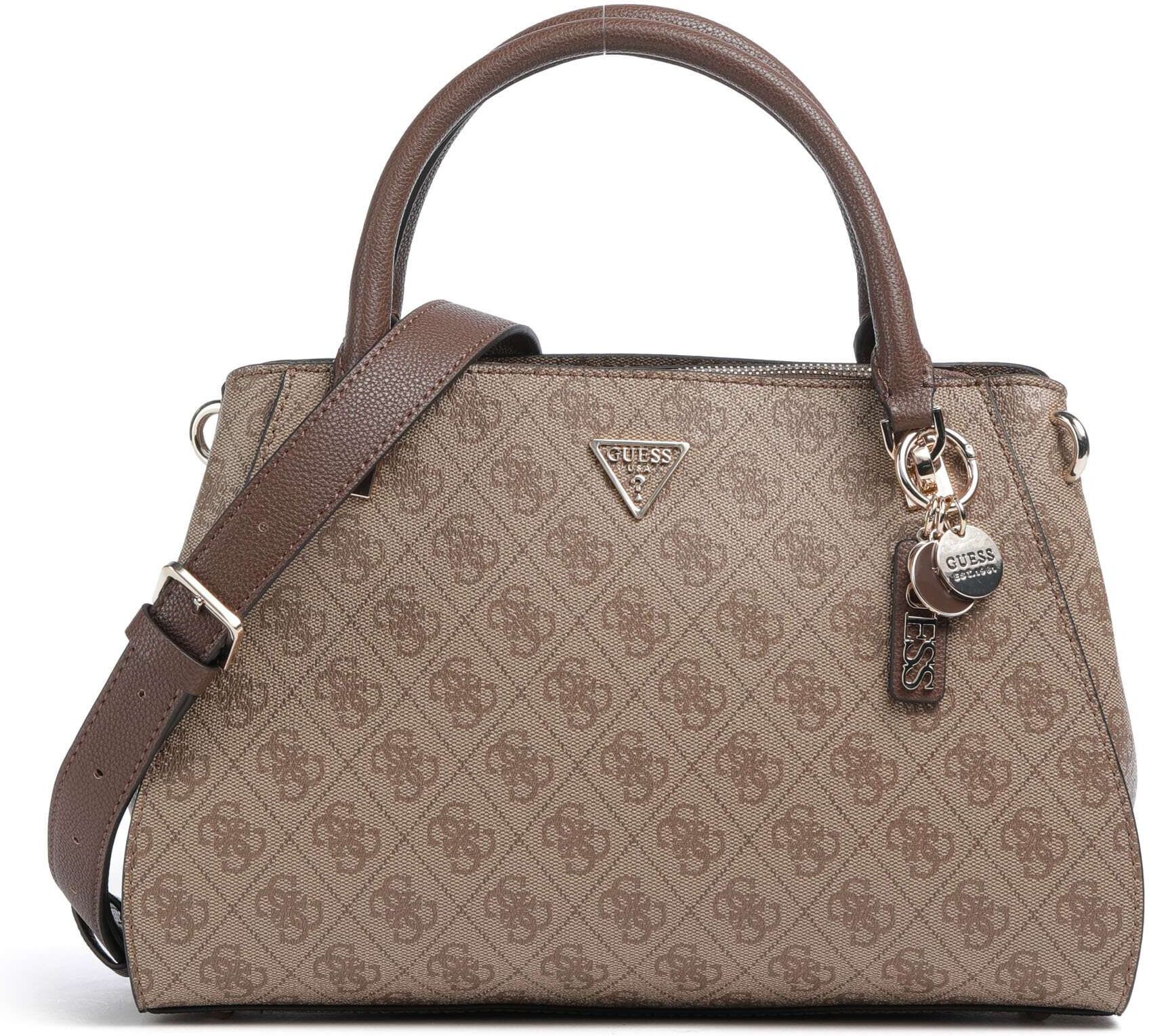 Guess Noelle 4G Logo Handtasche aus Leder, braun