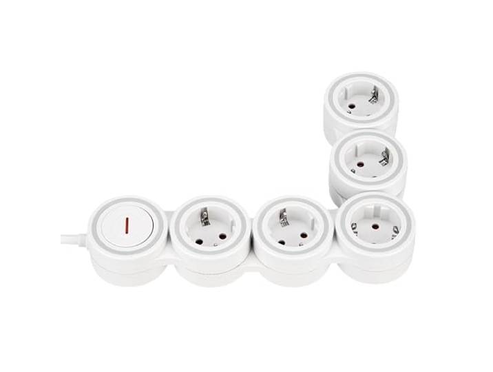 REV SupraFlex, flexibele stekkerdoos met 5 stopcontacten, 1,4 m, wit