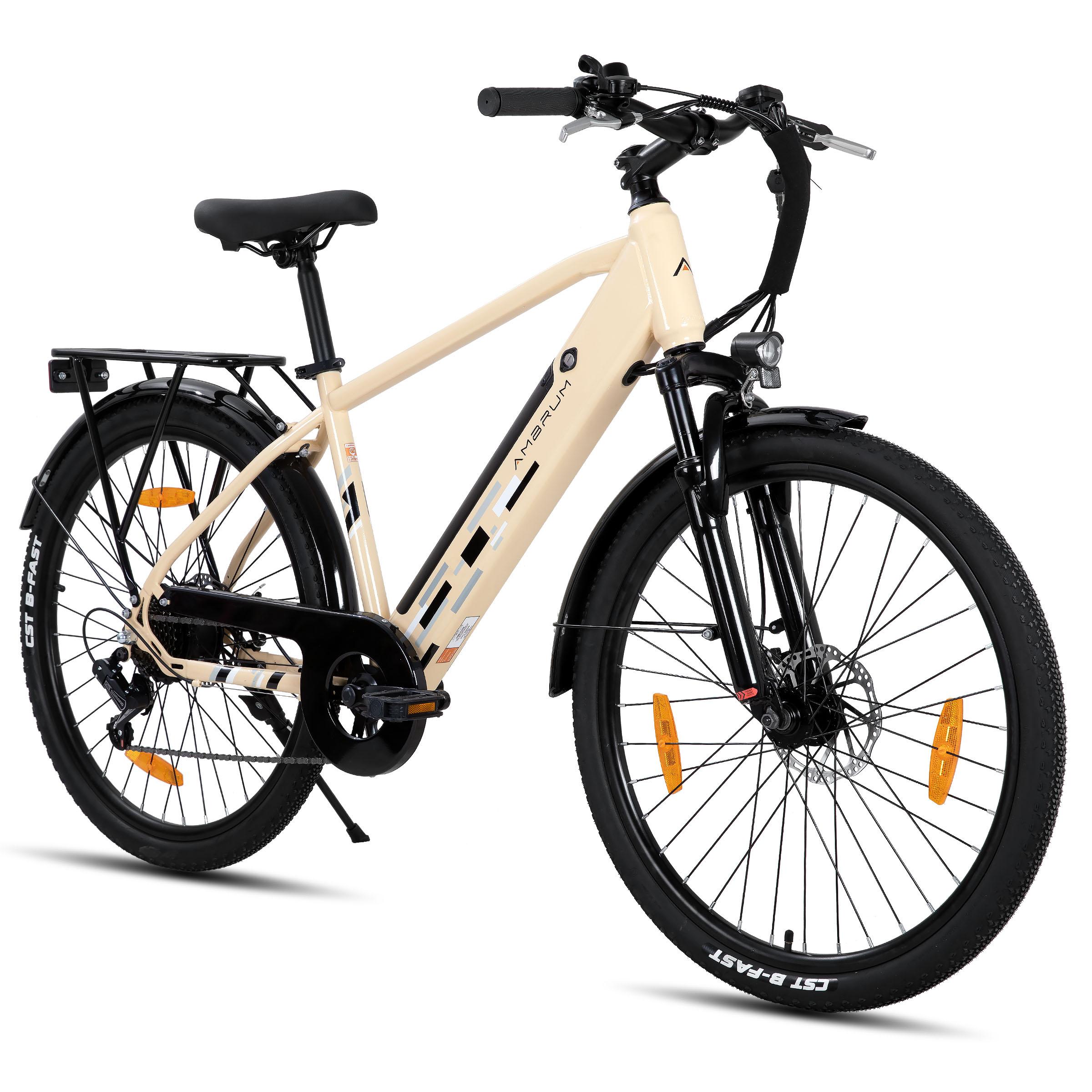 Hiland 26 Zoll Elektro Mountainbike, E-MTB mit 250W Motor, 36V 10.4Ah Batterie, Scheibenbremsen, 7-Gang E-Mountainbike für Männer Frauen