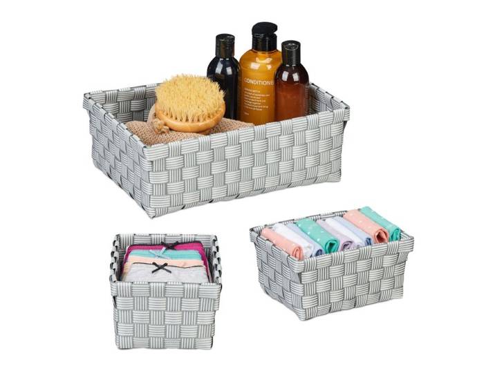 Relaxdays Lot de 3 paniers de rangement