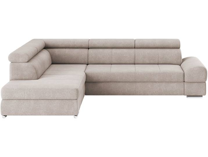 Ecksofa, Mikrofasern Euphoria, Grau Elefant, 270×213 cm, Mit Bettfunktion & Verstellbaren Kopfteilen, sit&more