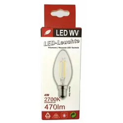 WESTLIGHT LED E14 Filament 4W 470lm warmweiss klar