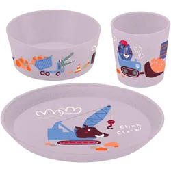 Koziol Kids Kindergeschirr-Set 3-tlg. grey trucks
