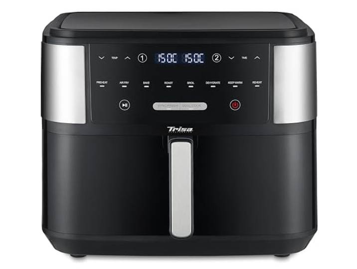 Trisa Crunchy Fry Pro Airfryer 10L, Heißluftfritteuse Doppelkammer