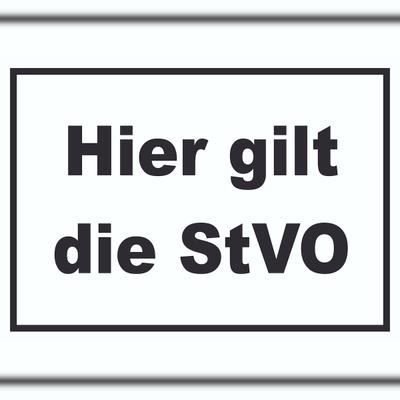 HB-Druck Hier gilt die StVO Schild A6 Rückseite selbstklebend