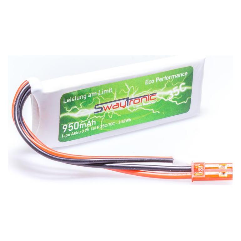Swaytronic LiPo 3. V35/0 Soft Case JSTWalkera Molex (950 mAh, 3.70 V) (7640159360063)