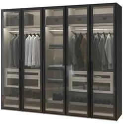 Jutzler Kleiderschrank Longline 253 x 220 cm Glas Schwarz