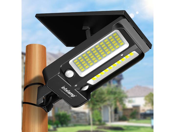 Lampes solaires de sécurité connectables Intelamp (2/4 pièces) avec double détecteur de mouvement, étanches, pour jardin, cour et garage lampe extérieur solaire lampe solaire extérieur détecteur