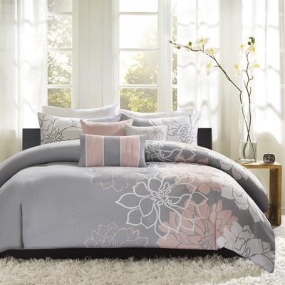 Madison Park Lola Cotton Sateen Printed 6-piece Duvet Cover Set