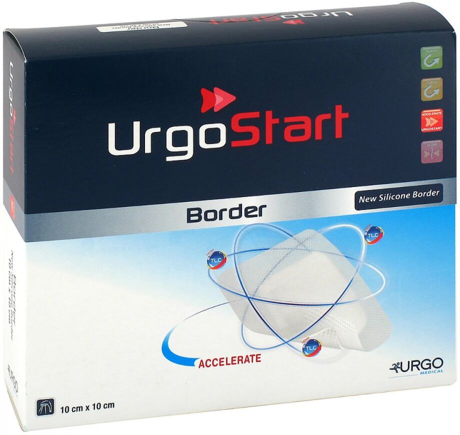 Urgostart Border 10x10 cm Schaumstoffwundverband