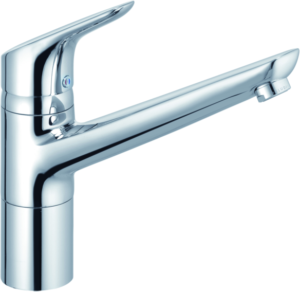 Kludi Objekta Küchenarmatur 325780575 chrom, schwenkbarer Auslauf, Unterfenstermontage
