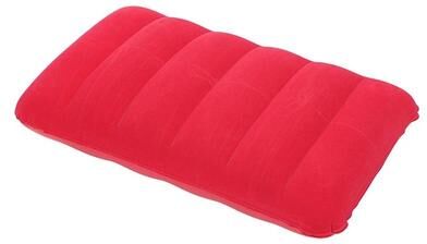 Uplifted Goods Inflatable Travel Neck Pillow With Detachable Cover For Camping Business Trips red