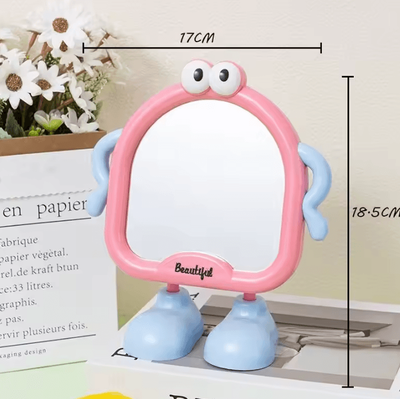 Inspire Curations Cute Cartoon Desktop Vanity Mirror With Stand a2
