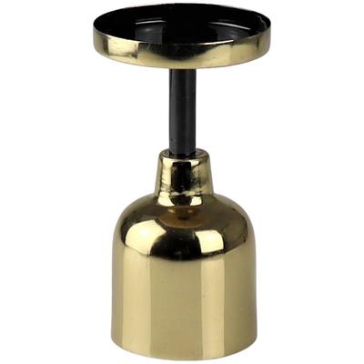 Kerzenhalter AM DESIGN "aus Metall", gold (schwarz, goldfarben), H:13,5cm Ø:8,5cm, Metall, Kerzenhalter, Kerzenhalter, Stumpenkerzenhalter, Höhe ca. 13,5 cm