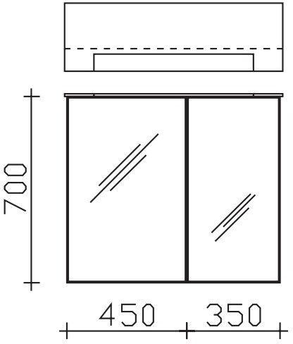 Pelipal Serie 6110 Spiegelschrank 6110-SPS06, B:800, H:710, T:170mm 6110-SPS06