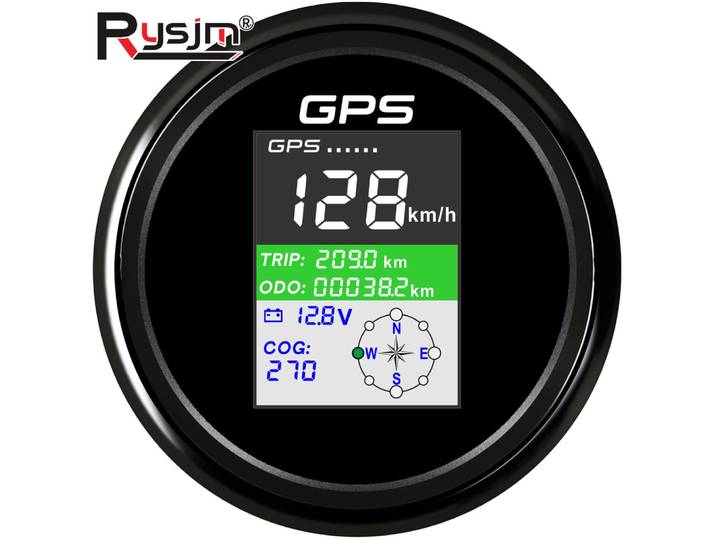 Compteur de vitesse GPS pour voiture et bateau, 85MM, avec antenne GPS, écran TFT, compteur de vitesse étanche, SOG COG TRIP ODO, voltmètre 9-32V