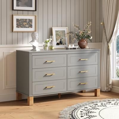 Lesly 6-Drawer Double Dresser Modern Storage Cabinet
