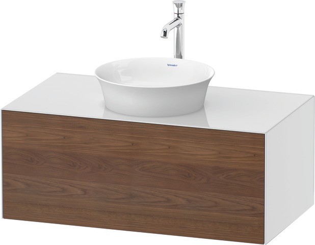Duravit White Tulip Konsolenwaschtischunterbau wandhängend Amerikanischer Nussbaum & Weiß Matt & Hoc WT4976077850010