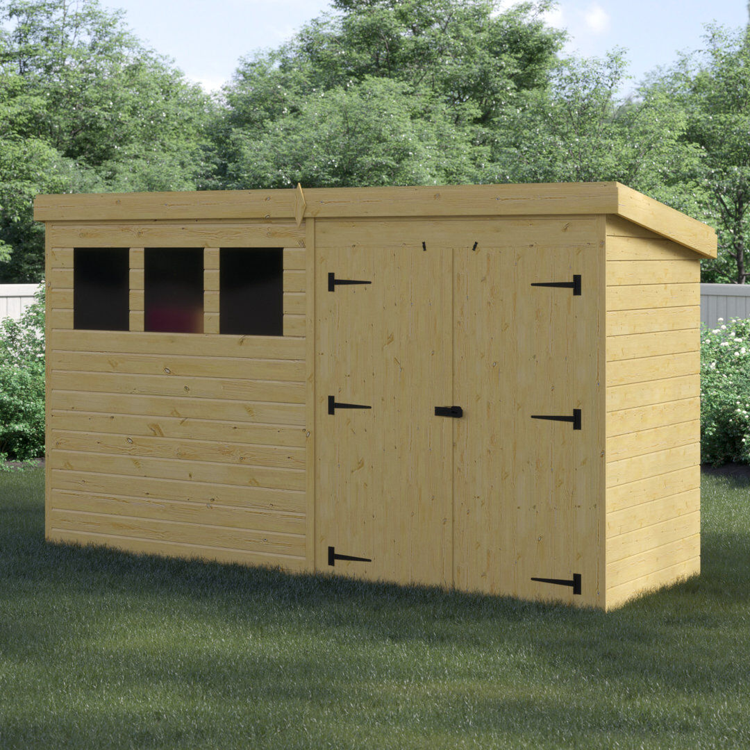 Empire Sheds Ltd Shiplap Pent Wooden Shed Natural 12ft. W x 3ft. D