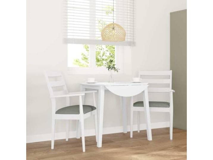 Esszimmerstühle mit Kissen, 2-teilig, Massivholz, Weiß Ergonomische Rückenlehne, bequemer Sitz, langlebig, vielseitig für Wohnzimmer