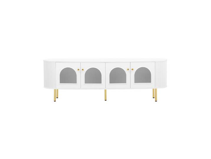 Fine Life Pro TV-Schrank Eleganter TV-Schrank in Weiß & Gold – Sicher, Stilvoll & Funktional