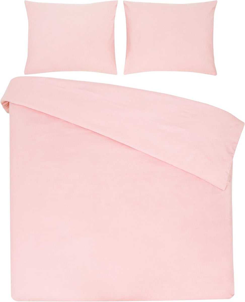 Lichtroze Dekbedovertrek Katoen Lits Jumeaux Set 240 x 220 cm
