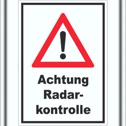HB-Druck Achtung Radarkontrolle Aufkleber A2 (420x594mm)
