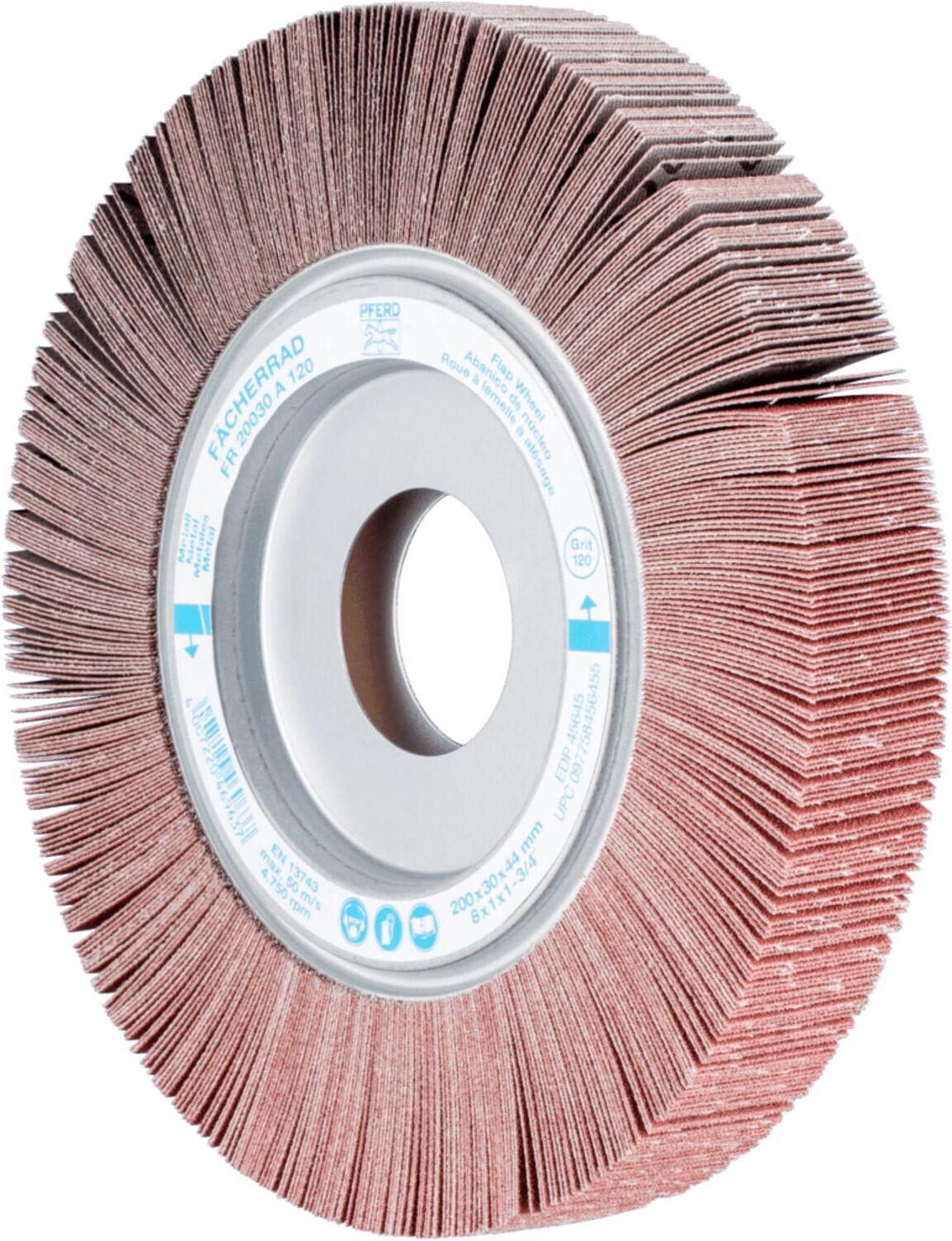 PFERD TOOLS Lamellenschleifrad FR Ø 200x30mm Bohrung Ø 44,0mm A120 für universelle Anwendung (44736121)